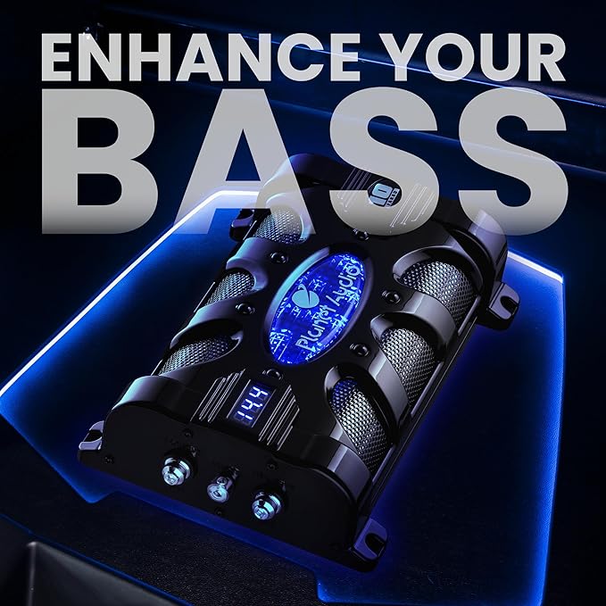 Planet Audio PC10F Car Capacitor - 10 Farad, Energy Storage, Enhance Bass from Stereo, Warning Tones, LED Voltage Meter