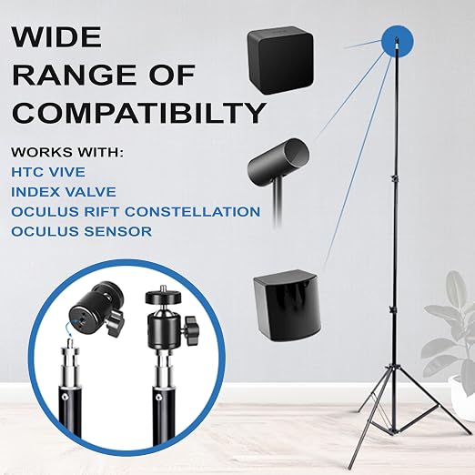 Skywin VR Tripod Stand for HTC Vive Base Station - 2 Adjustable Stands | Stable Tracking, Compatible with HTC Vive, Sensor Stand & Base Station Mount for Vive Sensors or Oculus Rift Constellation