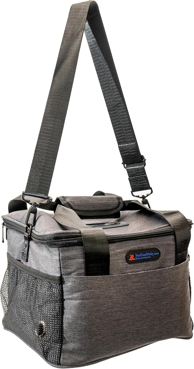 Hot Drink Carrier 12V DC Electric Heated Lunch Bag, +4 Cups Drink Carrier for Delivery Insulated Drink Caddy with Handle and Shoulder Strap, Adjustable Dividers, Beverages Carrier Tote Bag.