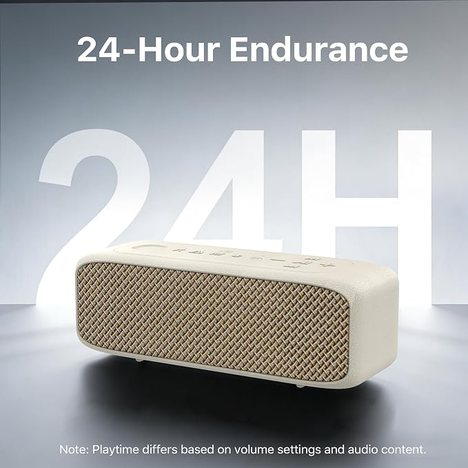 JUOVI Bluetooth Speaker,20W Stereo Sound,Wireless Speaker with Bluetooth 6.0,24H Playtime,IP68 Waterproof Shower Speaker,TWS Pairing, Support TF Card,AUX 3.5mm Input,Speaker for Home,Outdoor,Travel