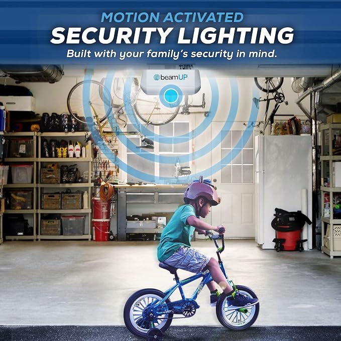 beamUP The Volta - BU850 - Two Car Garage Door Opener with Battery Backup, Smart Home Garage Opener - Alexa Enabled, Garage Security Sensors Included, No Subscription Fees - White