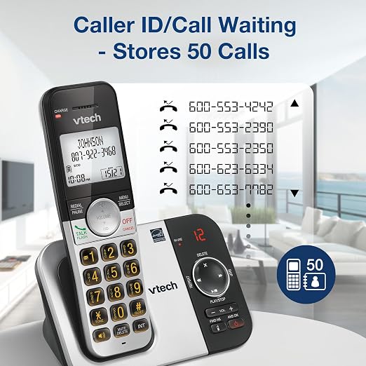 VTech Cordless Home Phone with Answering Machine — Full-Duplex Speakerphone, Large Backlit Display, Big Buttons, Caller ID, Easy Setup | VG232