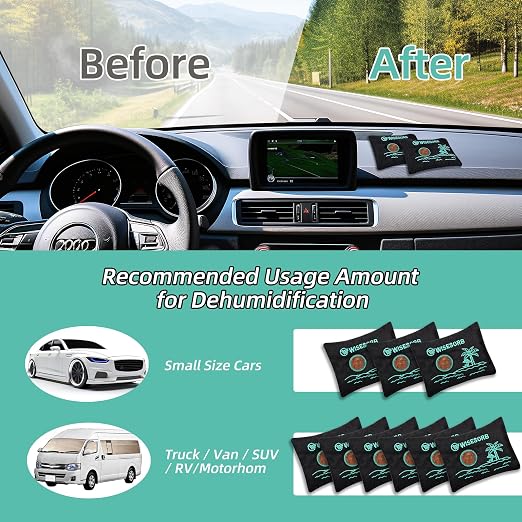 Wisesorb 100g x 5pcs Rechargeable Desiccant Packs, Reusable Car Dehumidifier Bags Color Indicating Silica Gel Packets Moisture Absorbers for Storage Bins, Suitcase, Safe, 3D Filaments, Electronics