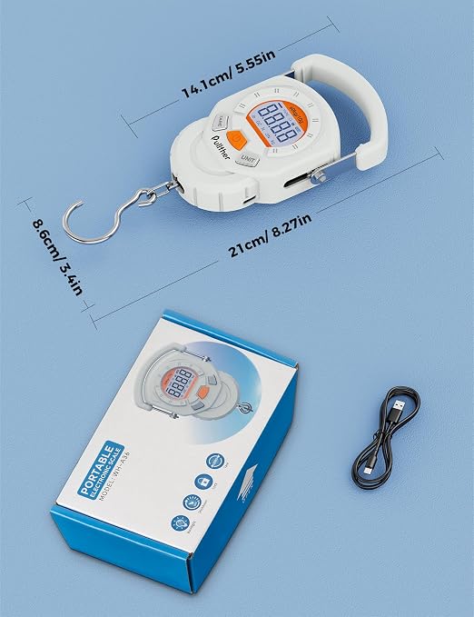 Fish Scale, Max 130lbs Fishing Scale,Multi-Mode Pound/Ounces & Kilograms,LCD Display