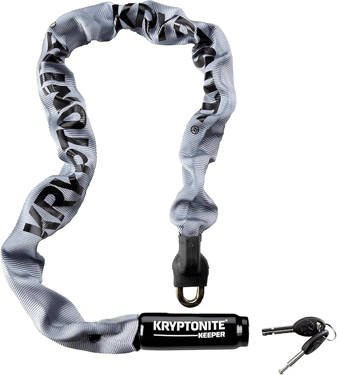 Kryptonite Keeper 785 Bike Chain Lock, 2.8 Feet Long Heavy Duty Anti-Theft Bicycle Chain Lock with Keys for Bike, Motorcycle, Scooter, Bicycle, Door, Gate, Fence | chain-bike-locks