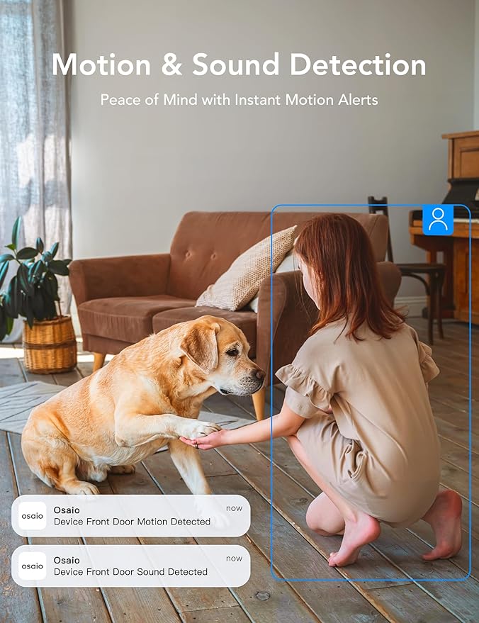 GNCC 2K Indoor Security Camera for Home, Pet Camera 2.4g/5g WiFi, Mini Dog Cam with Phone App, Motion Detection, Works w/Alexa, Cloud & SD Card Storage, Fixed View, Plug-in