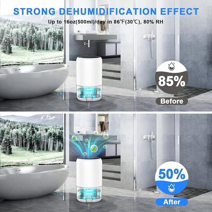 Dehumidifier for Basement, Quiet with Auto Shut Off, Ideal for Livingroom, Bedroom, Garage, Rv, Snow White