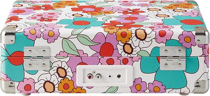Crosley CR8005F-GF Cruiser Plus Vintage 3-Speed Bluetooth in/Out Suitcase Vinyl Record Player Turntable with Built-in Speakers, Groovy Floral