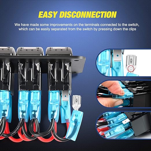 Nilight ３ Gang Rocker Switch Panel with USB Charger and Cigar Lighter Red Night Glow Stickers12V 24V Toggle ON Off for Cars Rvs Trucks