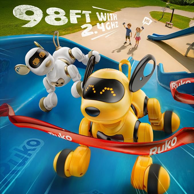 Ruko 18011 Yellow Smart Robot Dog and 1088 Pink Smart Robot Toys for Kids