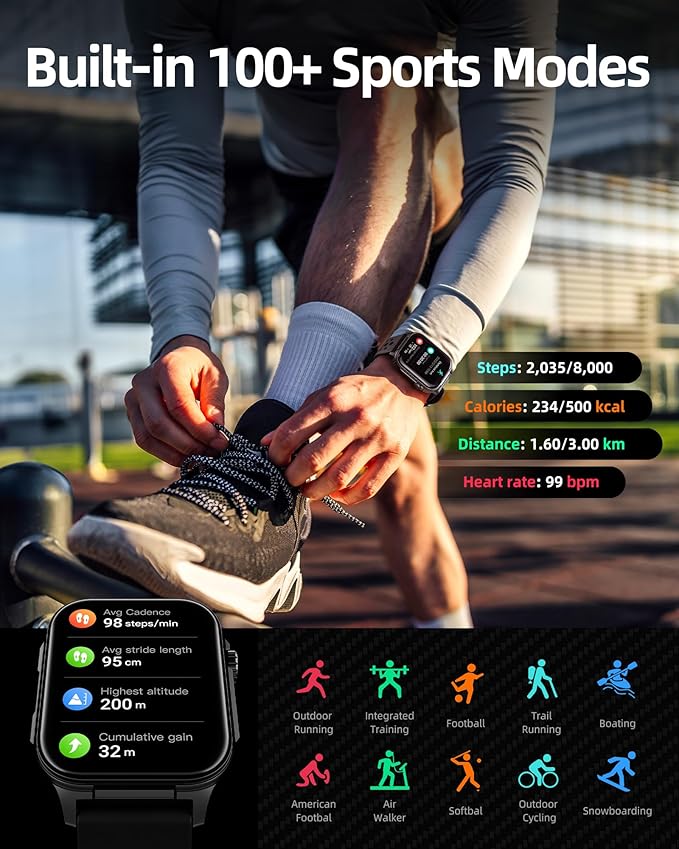Parsonver GPS Smart Watch for Men (Answer/Make Calls), Built-in Flashlight & Compass, 400+ Watch Faces, Fitness Tracker 100+ Sport Modes, Heart Rate Sleep Monitor, Smartwatch for Android iPhone, Black
