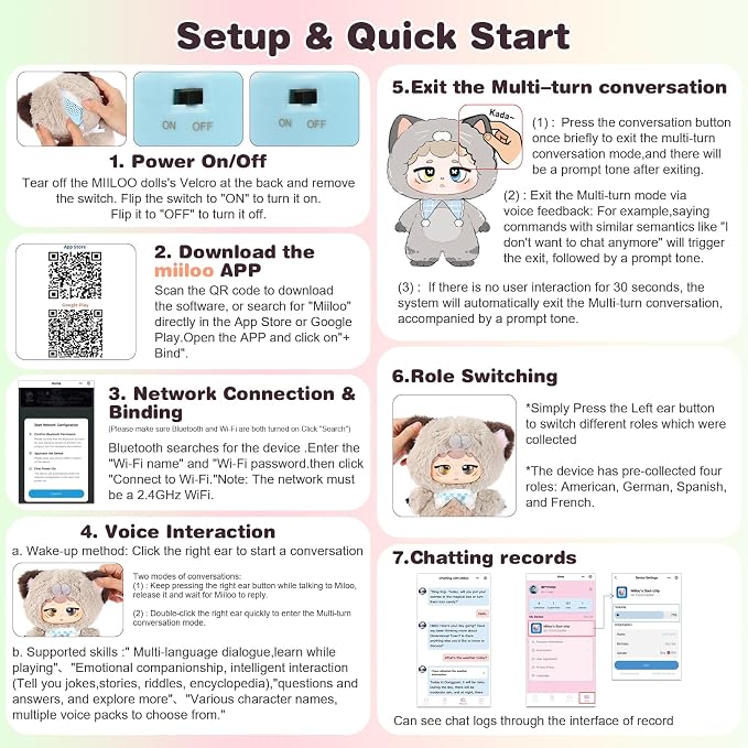 AI Smart Stuffed Animal with ChatGPT-Real-Time Voice Interactive Plush Toy, Learning Assistant & Emotional Companion for Kids 3+ Interactive Plush Stuffed Animal Toys (Small)