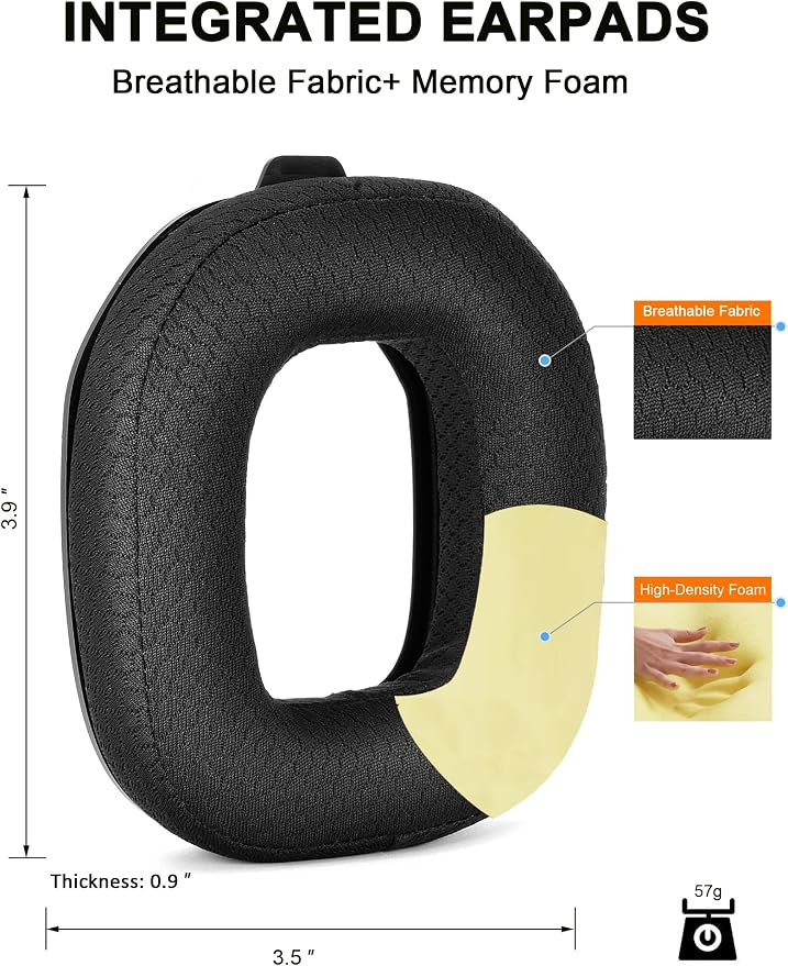 A40 TR Mod Kit – defean Replacement Earpads and Headband Compatible with Astro Gaming A40 TR Headset,Ear Cushions, Upgrade High-Density Noise Cancelling Foam, Added Thickness (Black Breathable Fabric)