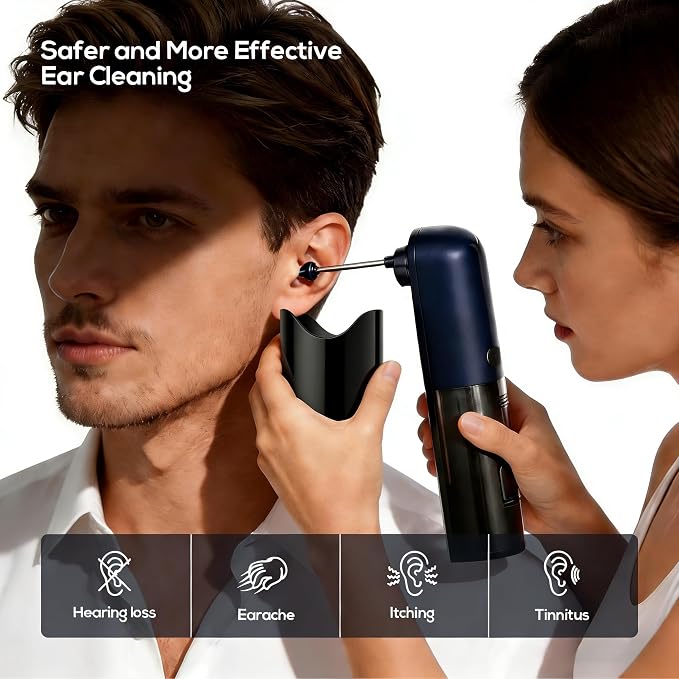 Ear Wax Removal, Ear Cleaner, Safe Ear Wax Removal Kit, 4 Modes-Ear Irrigation Flushing System, Ear Cleaning Kit - IPX7 Waterproof (Blue)