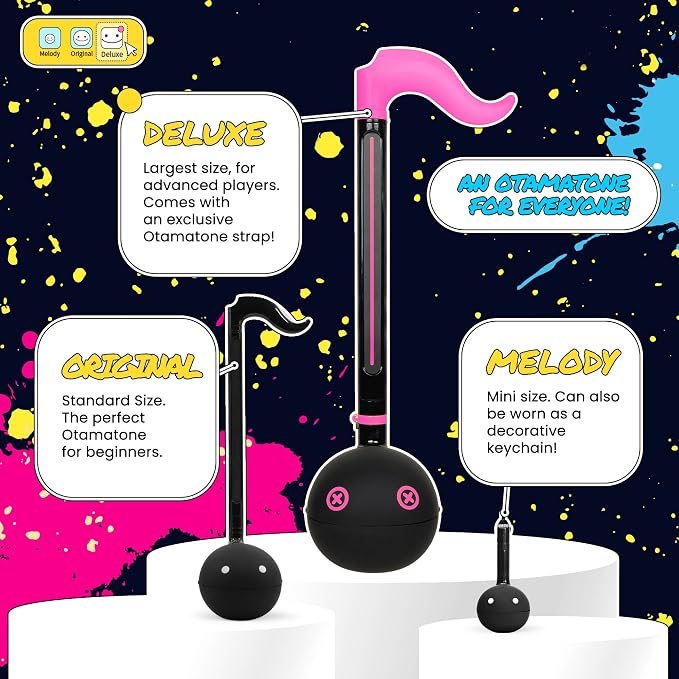 Otamatone Deluxe Electronic Musical Instrument for Adults Portable Synthesizer Digital Electric Music from Japan by Maywa Denki Cool Stuff Gifts, Monster (Pink) [English Manual]