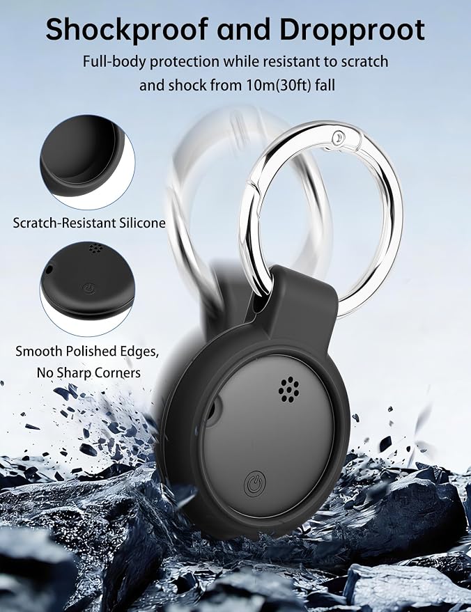 Magnetic Car Tracker, Smart Tracker Tag for Vehicle & Item Locators - Zero Monthly Fee, No Wiring, Real-Time Tracking, Compatible with Apple Find My & Google's Find Hub (Black 2-Pack Non-Magnetic)