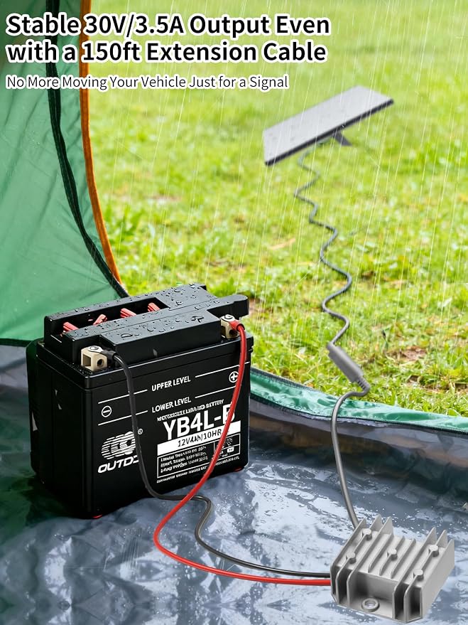 Starlink Mini 12V Adapter [Supports up to 150FT Cable] 12V/24V to 30V 3.5A DC Boost Converter for Starlink Mini, Power Cable with Female Plug 9-28V for Off-Road,RV, Marine,Outdoor(Silver, 30, Volts)