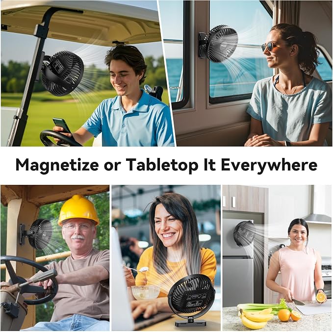 AMACOOL Magnetic Golf Cart Cruise Fan, 10000mAh Portable Travel Fan for Sleeping, Birthday Gifts for Women Golfer Men Dad Father, Golf Cart Accessories Cruise Travel Essentials 2026