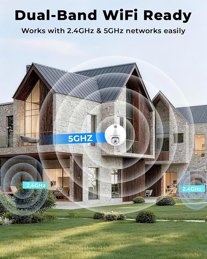 Light Bulb Security Cameras Wireless Outdoor, 5G&2.4GHz 4MP Security Camera 360° PTZ Cameras for Home Security with Color Night Vision, 2 Way Talk, AI Human Detection, Screw in Light Socket, 4Packs