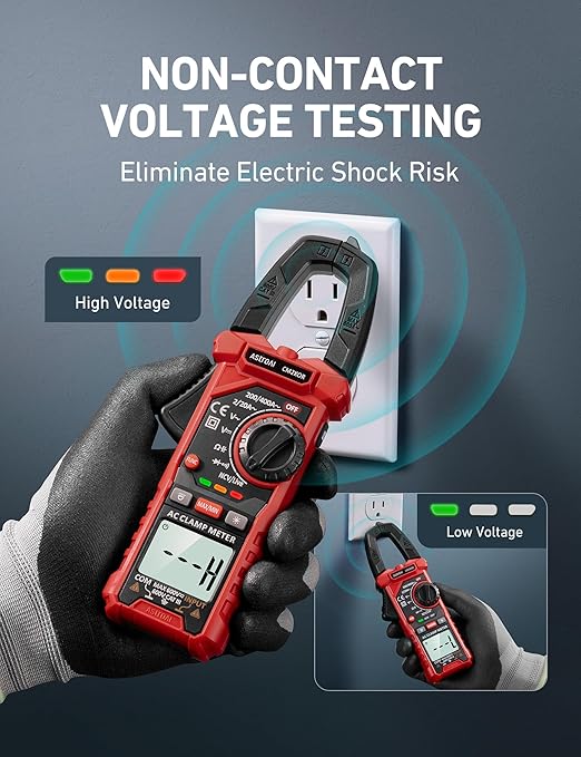 AstroAI Electrical Test Kit ETK3, 2000 Counts Digital Clamp Meter & Non-Contact Voltage Tester Pen & GFCI Outlet Tester, for Home & Professional Use