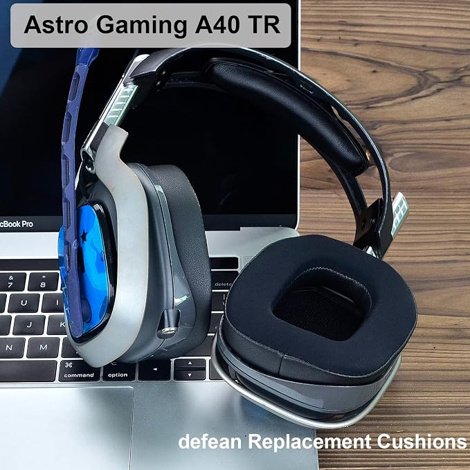 A40 TR Mod Kit – defean Replacement Earpads and Headband Compatible with Astro Gaming A40 TR Headset,Ear Cushions, Upgrade High-Density Noise Cancelling Foam, Added Thicknes (Black Silky Cool Fabric)