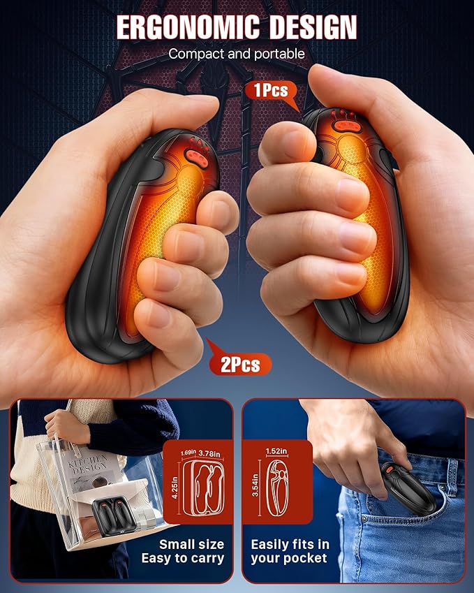 Hand Warmers Rechargerable 4 Pack - 14000mAh Electric AI Handwarmers with Charging Case, Magnetic 2 in 1 Pocket Heater, Stocking Stuffers, Gifts for Women/Christmas/Golf/Camping Accessories