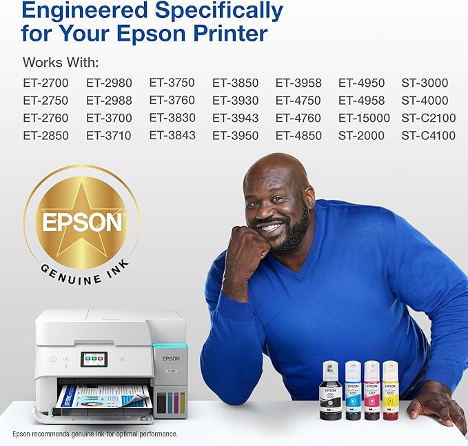 Epson 502 EcoTank Ink Ultra-high Capacity Black Bottle Works with ET-2850, ET-2980, ET-2988, ET-3850, ET-3930, ET-3950, ET-4850, ET-4950 and Other Select EcoTank Models, Pack of 24
