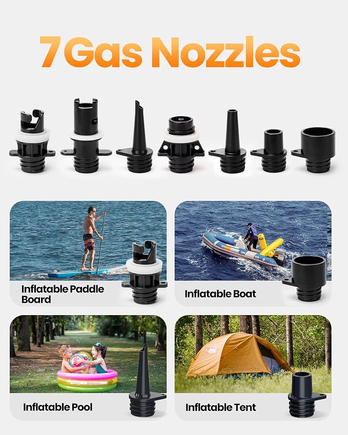 OutdoorMaster The Cachalot 2 Paddle Board Pump, 20PSI High Pressure SUP Air Pump, 12V DC Car Connector for Inflatable SUP Boards, Dual Stage Inflation & Auto-Off, Deflation Function