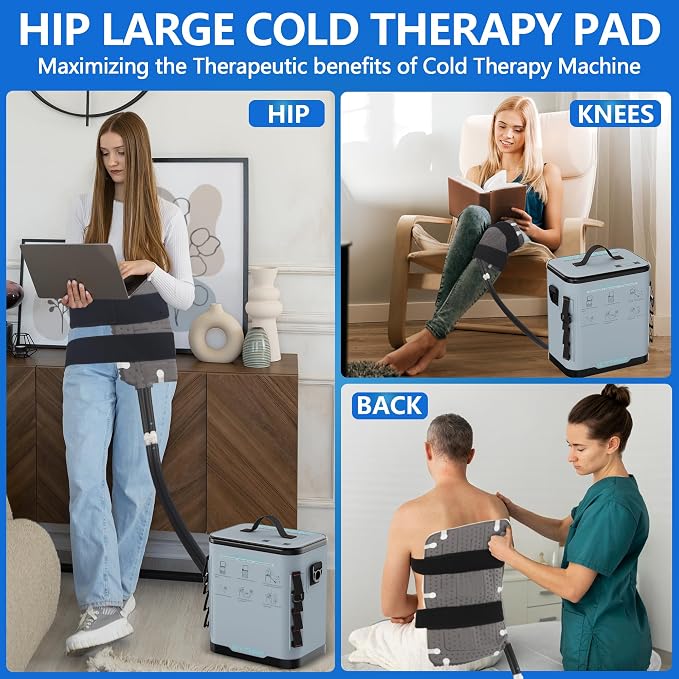 ICYTHRP Cold Therapy Machine with Programmable Timer, FSA Eligible HSA, Portable Ice Machine for Hip After Surgery, Hip Replacement Recovery System, Cryotherapy Pain Relief with Specific Hip Pad