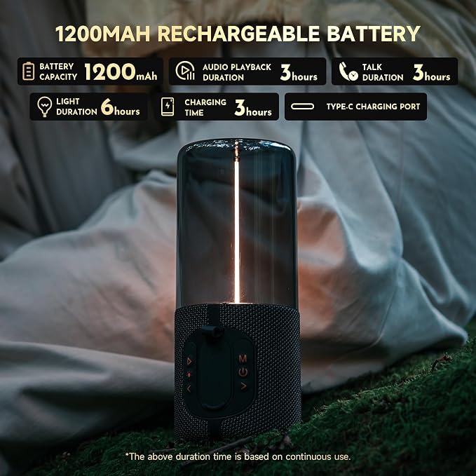 AUGE LIGHT Bluetooth Speaker Lamp, Wireless Bluetooth Speaker with Minimalist Table Lamp, TF-Card Input, Bluetooth 5.3, TWS Paring, for Home Party