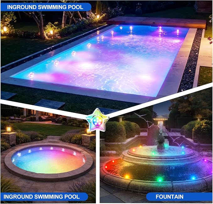 RGBIC Pool Lights 50FT – Plug-in Submersible LED Lights for Inground & Above Ground Pools, 16M Colors, Music Sync, App & Remote Control, IP68 Waterproof for Pool Party – Brighter Than Solar