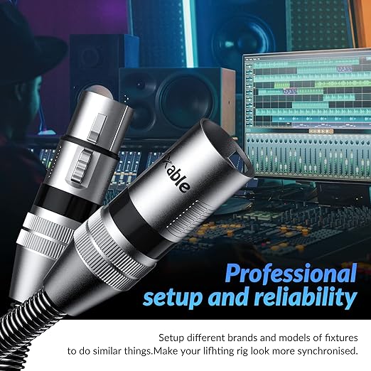 Kxable XLR Microphone Cable 25FT, XLR Male to Female Balanced Mic Cable, 3-Pin Shielded Speaker Cord, Zinc Alloy Connectors, Premium 22AWG Pure Copper, Metal Spring SR, Recording Studio, Podcast