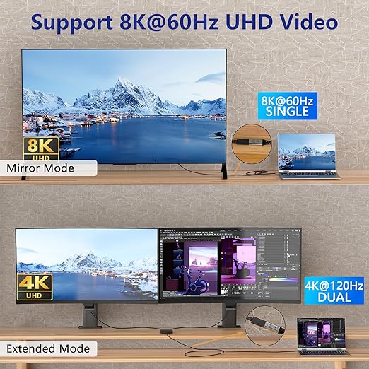 6.6ft/2M USB4 Cable, USB-C Female to USB-C Male, 40Gbps Data Transfer, 8K@60Hz Video, 240W Fast Charging, Compatible with Thunderbolt 4, Laptop, Tablet, Smartphone, Monitor