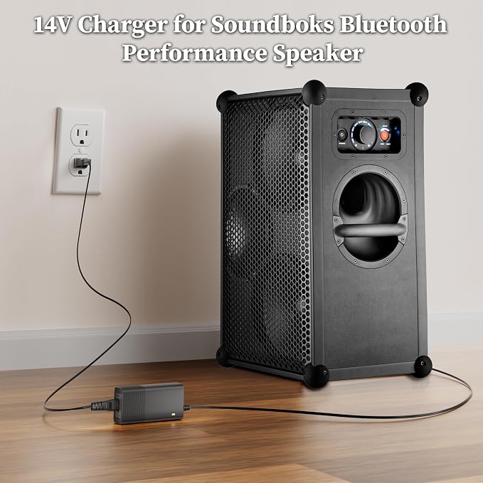14V Charger for Soundboks Gen1 Gen2 Gen3 Bluetooth Performance Speaker Power Supply Replacement for Soundboks Batteryboks Rechargeable Battery Keyu KA4802A-1403300P Charging Cord