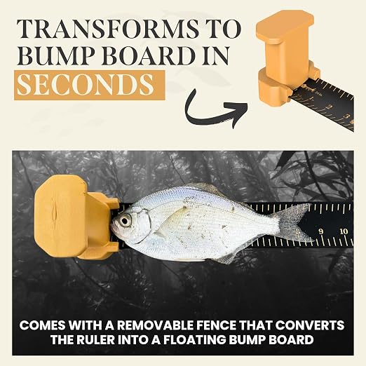 Roll-up & Slap-on Premium Fishing Tape Measure - Easy-to-Read Catch and Release Fish Measuring Device for Boat & Kayak Accessories - Compact & Extendable Fish Ruler (Gold - 24" Inches)