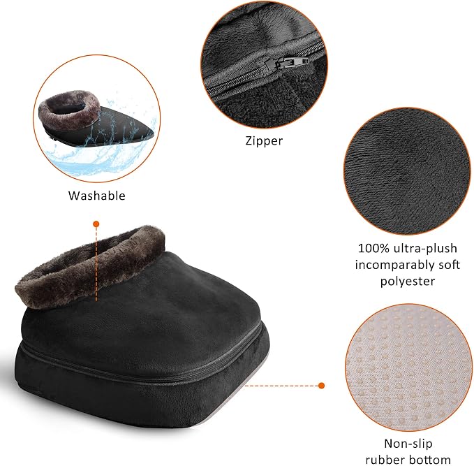 Snailax Shiatsu Foot and Back Massager with Heat - Kneading Feet Massager Machine with Heating Pad, Back Massage Cushion or Foot Warmer,Massagers for Back,Leg,Foot Pain Relief