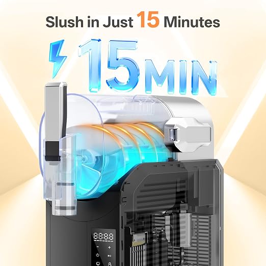 Slushie Machine, 2L/68oz Slushy Machine for Home & Party | Frozen Drink Machine with Self‑Cleaning, No Ice Needed, Ideal for Margaritas, Frappés, Milkshakes
