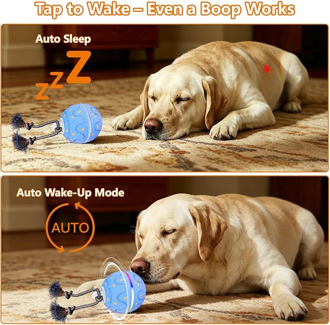 Smart Interactive Dog Ball – Automatic Moving, Bouncing & Rotating Toy for Medium/Large Dogs, E‑TPU Rolling Ball with Normal & Crazy Modes, Bird Sounds, Washable Cover, Type‑C Charging