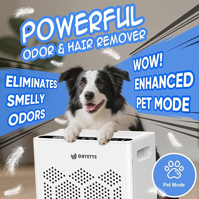 DAYETTE Air Purifiers for Home Large Room Up to 1800 Ft² with Fragrance, Smart WiFi Alexa Control,Auto Mode, HEPA 14 Air Purifier with Washable Prefilter for Bedroom, Dorm Room, Pets, Office