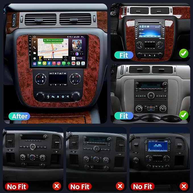 8Core 4+64GB Android 15 Radio for 2007-2013 Chevy Tahoe Suburban: Silverado GMC Yukon: 9" 1280 * 800P IPS Touchscreen Wireless CarPlay Android Auto FM/AM/DSP 5G WiFi Bluetooth GPS Backup Camera SWC