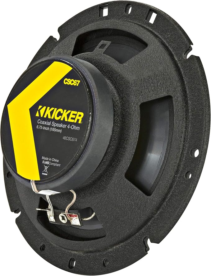 KICKER 46CSC674 CS-Series CSC67 6.75-Inch (165mm) Coaxial Speakers, 4-Ohm (Pair)