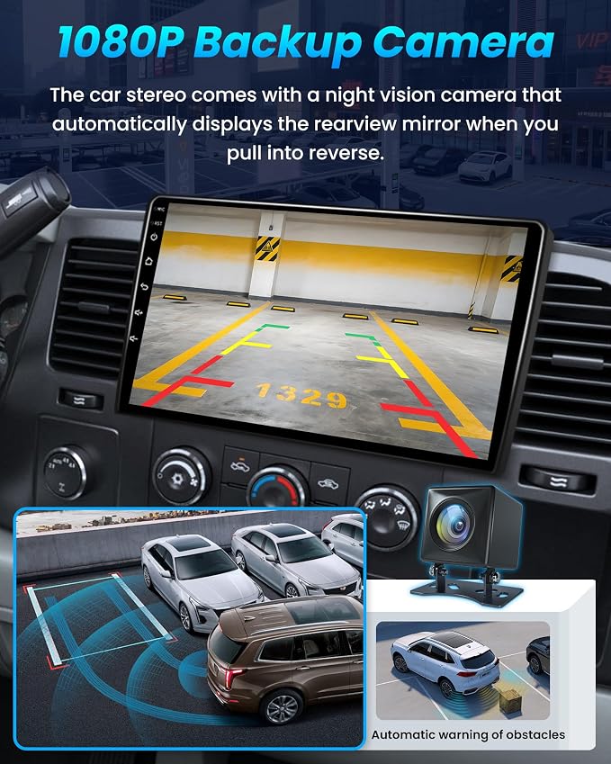 8Core 4+64GB QLED Radio for 2007-2013 Chevy Silverado 1500: Tahoe Equinox GMC Sierra Yukon 10.1" HD IPS Touchscreen Wireless Carplay&Android Auto GPS 5G WiFi Bluetooth FM/AM DSP SWC Backup Camera