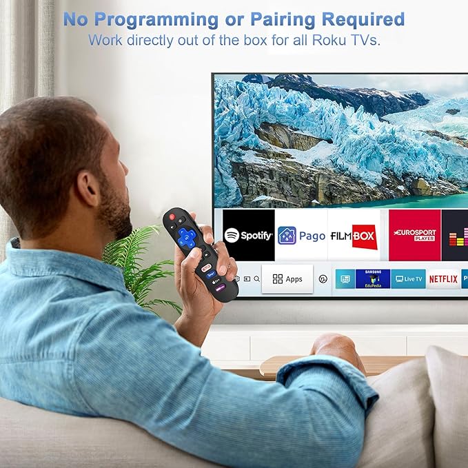(2-Pack) for Onn-Roku-TV-Remote,for TCL-Roku-TV-Remote,for Hisense Roku/Sharp Roku/Insignia Roku Smart TVs (Only for Roku TV)