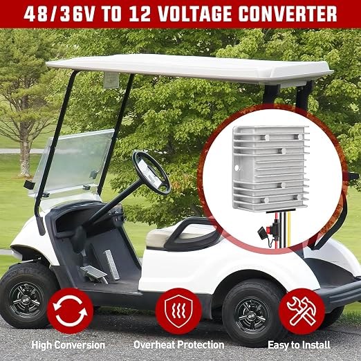Nilight 48V 36V to 12V Voltage Converter 120W 10A Regulator Step Down to 12VDC Waterproof DC Convert Reducer Power Supply Transformer Module for Golf Cart Scooters