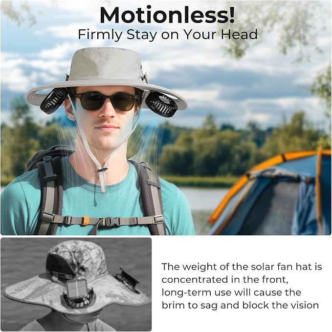 AMACOOL Bucket Hat Fan, Gifts for Him Father Dad Husband, Fishing Essentials for Women Men Camping Hiking Beach Gardening