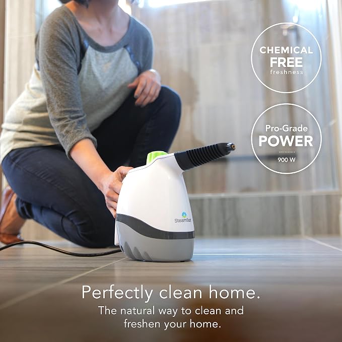 Steamfast SF-210 Handheld Steam Cleaner, 6 Accessories Included, 12-Foot Power Cord, Chemical-Free Steam, Heats Up in 3 Minutes, 6-Ounce Water Tank, Powerful Steam Removes Dirt, Grime, Grease and More