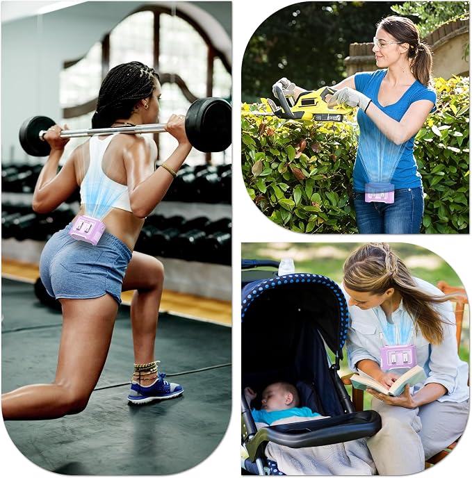 14500mAh Portable Waist Fan, Mothers Day Gifts for Mom Wife Women, Shirt Wearable Belt Clip on Fan for Hot Flash Relief Outdoor, Rechargeable Full Body Cooling, Travel Hiking Camping Essentials 2026
