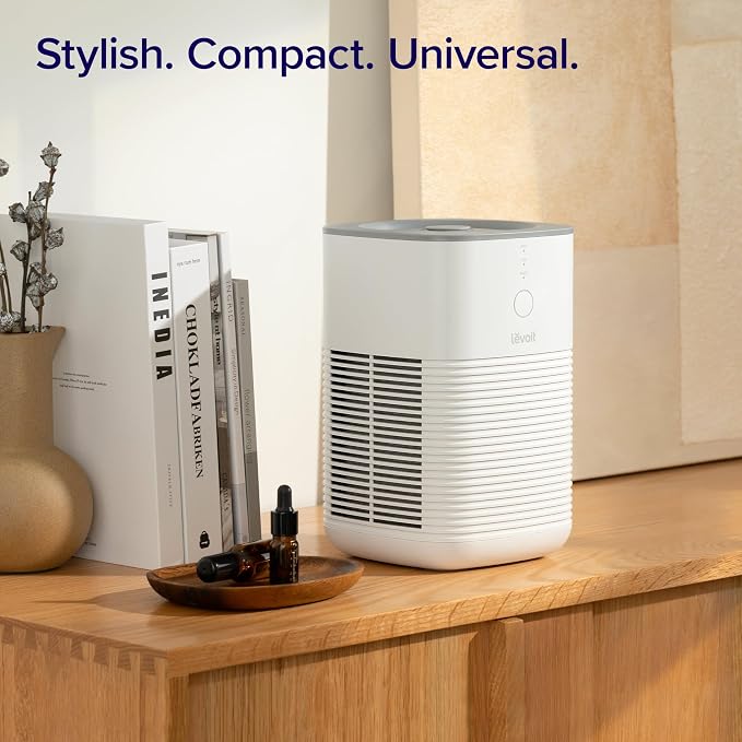 LEVOIT Air Purifiers for Bedroom Home, AHAM VERIFIDE, Freshens Small Room with Aroma Pad, For Smoke, Pollen, Pet Dander, Odor, Dust, Office, Desktop, 1 Pack, White