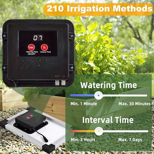 RISINGUP Solar Drip Irrigation System for 30 Potted Plants Outdoor Garden | Automatic Plants Watering System with Anti-Siphoning Device, Programmable Smart Watering for Garden, Balcony, Greenhouse