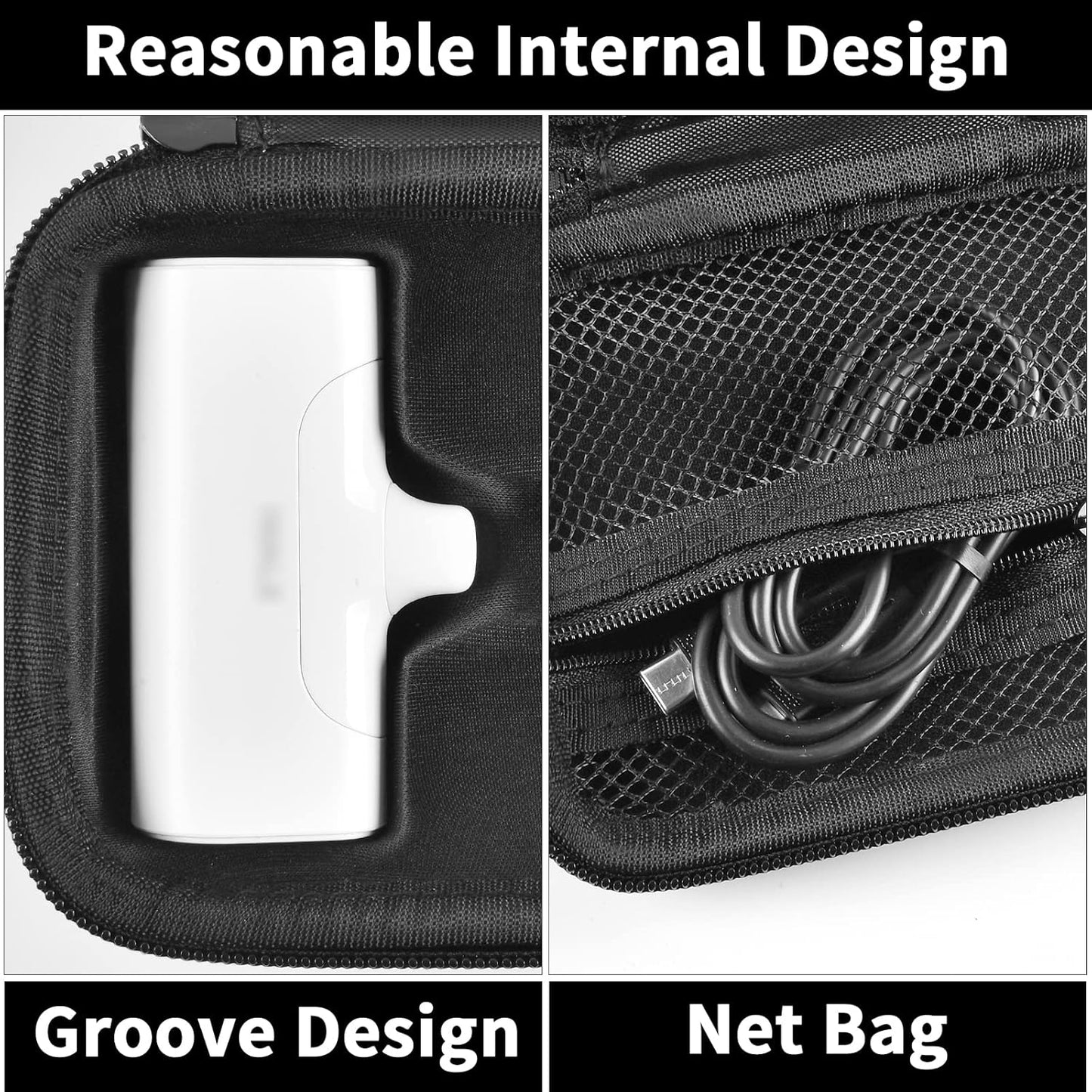 Portable Charger Power Bank Case for 2PCS Swyop/for Feob/for Charmast/for JEJILL/for LanLuk/for VEGER/for iWALK/for Taegila/for Kuulaa and More Small Charging Battery Pack - Bag Only (Black)